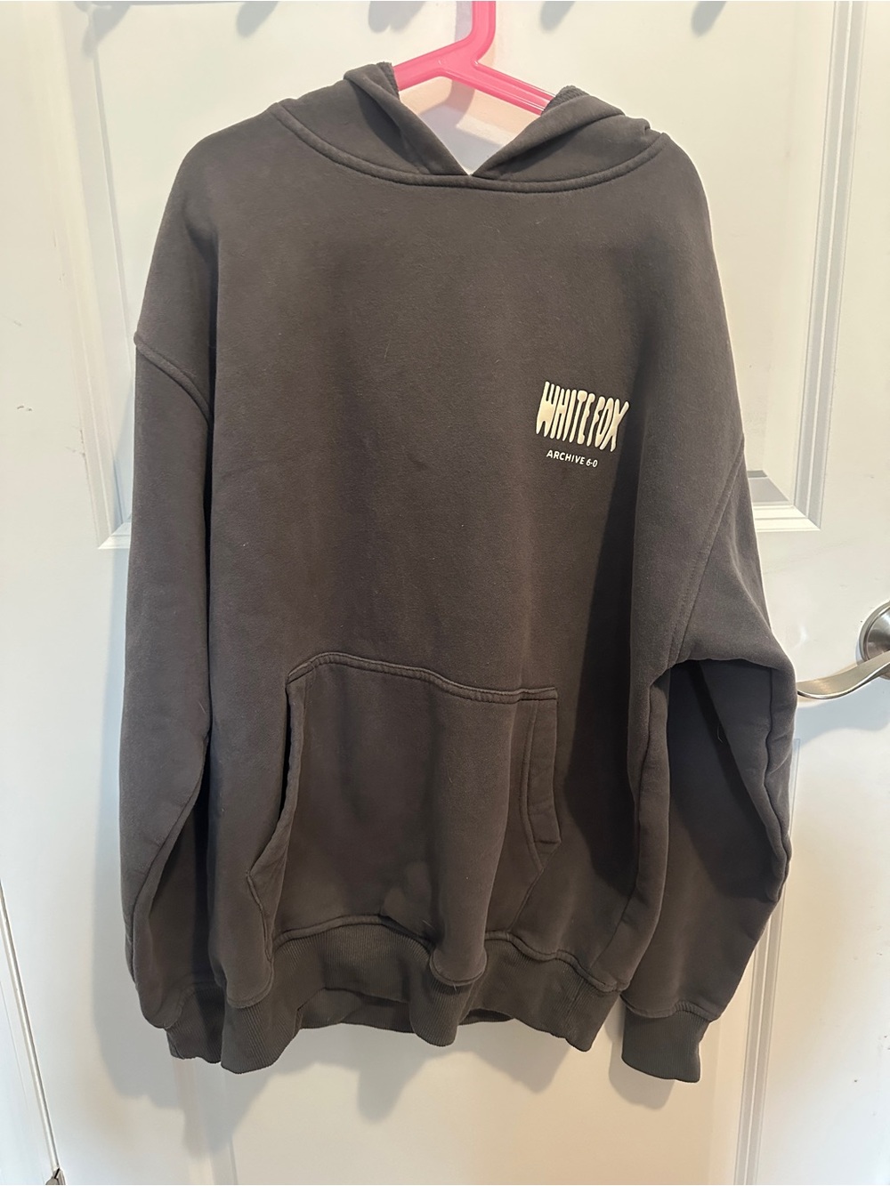 White Fox Boutique Charcoal Gray Logo Hoodie